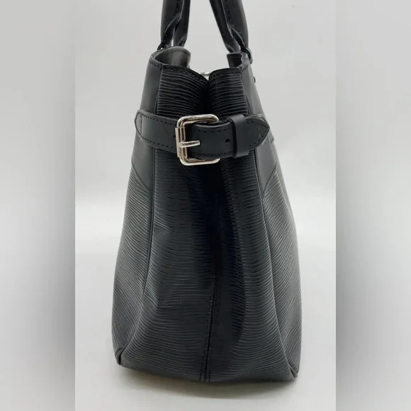 Louis Vuitton Black NOIR EPI BEAUTIFUL LEATHER Satchel Bag PASSY PM - Picture 4 of 16